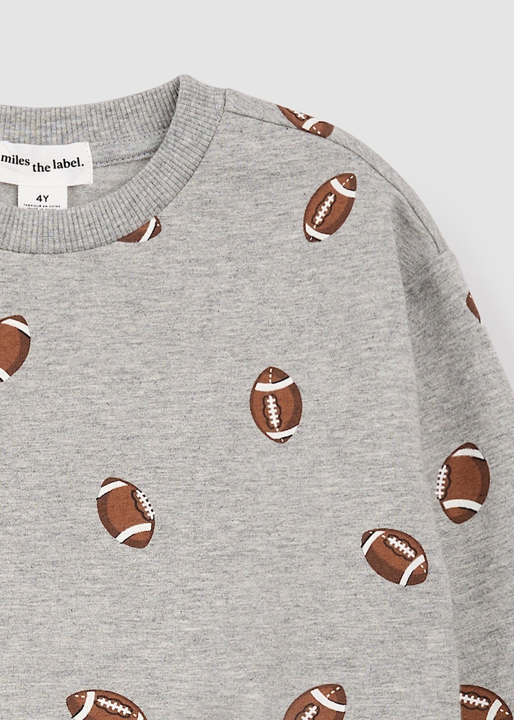 miles the label L/S CREW NECK SWEATSHIRT w/FOOTBALLS