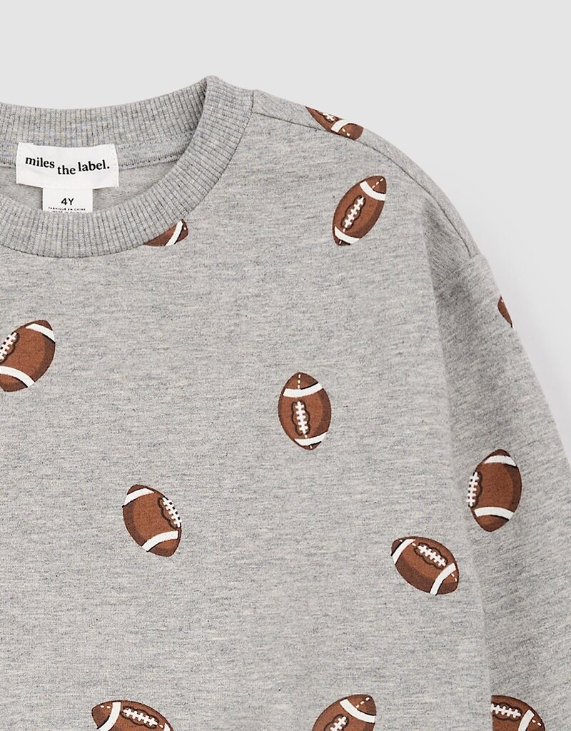miles the label L/S CREW NECK SWEATSHIRT w/FOOTBALLS