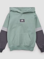 miles the label L/S COLOR BLOCK HOODIE KNIT GREEN DUSTY