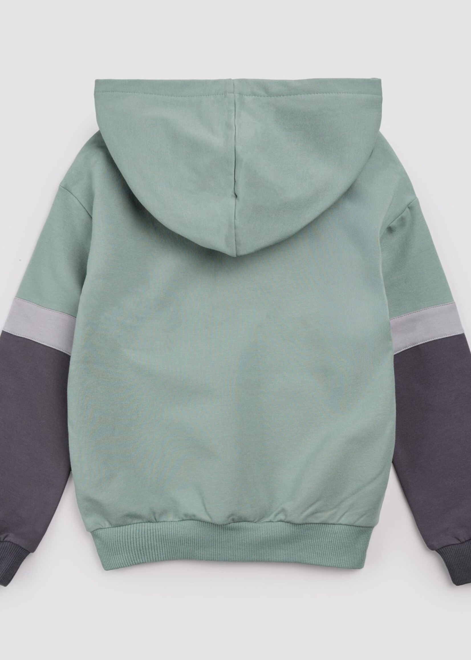 miles the label L/S COLOR BLOCK HOODIE KNIT GREEN DUSTY
