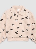 miles the label L/S SHERPA TOP BEIGE BOWS