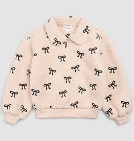 miles the label L/S SHERPA TOP BEIGE BOWS