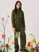 Abel & Lula Cross Pattern Pants Set Avocado