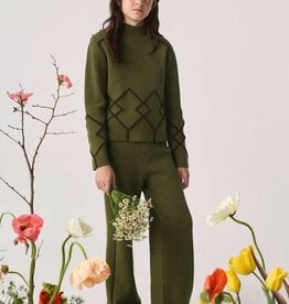 Abel & Lula Cross Pattern Pants Set Avocado
