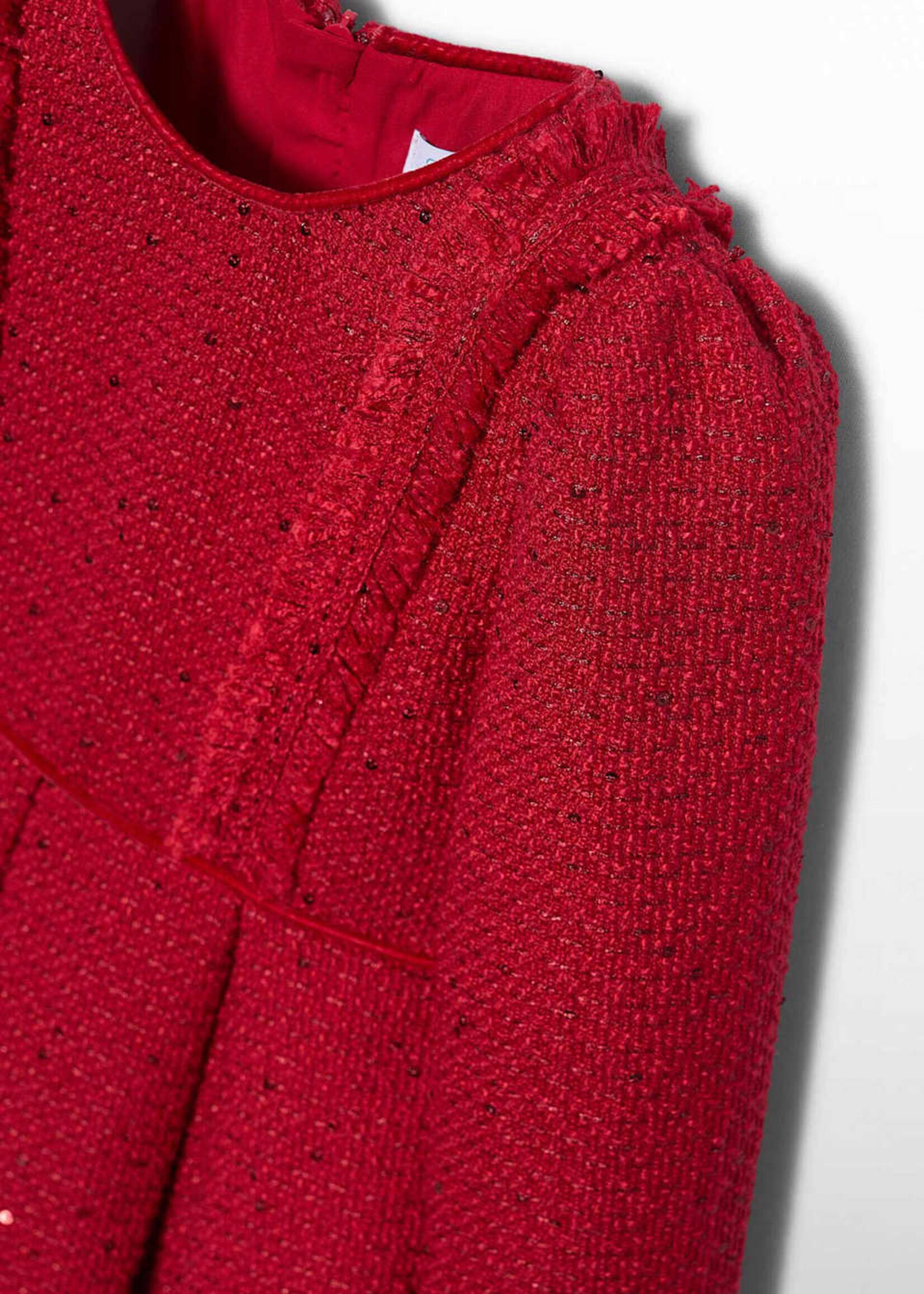 Abel & Lula Red Tweed Sequin Dress