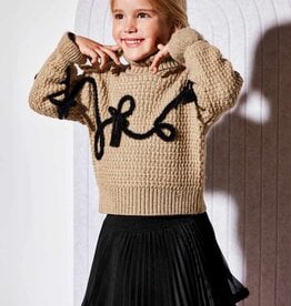 Abel & Lula Black Knit Skirt Set w/Chiffon Sweater