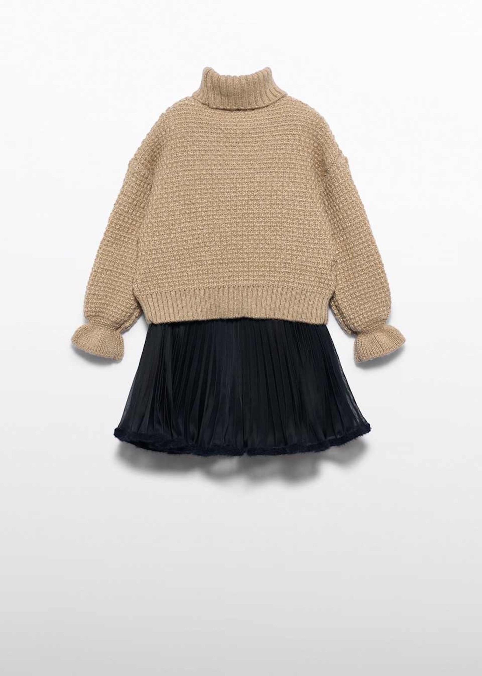 Abel & Lula Black Knit Skirt Set w/Chiffon Sweater