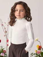 Abel & Lula Cream Lace Collard Top