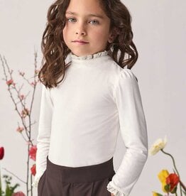 Abel & Lula Cream Lace Collard Top