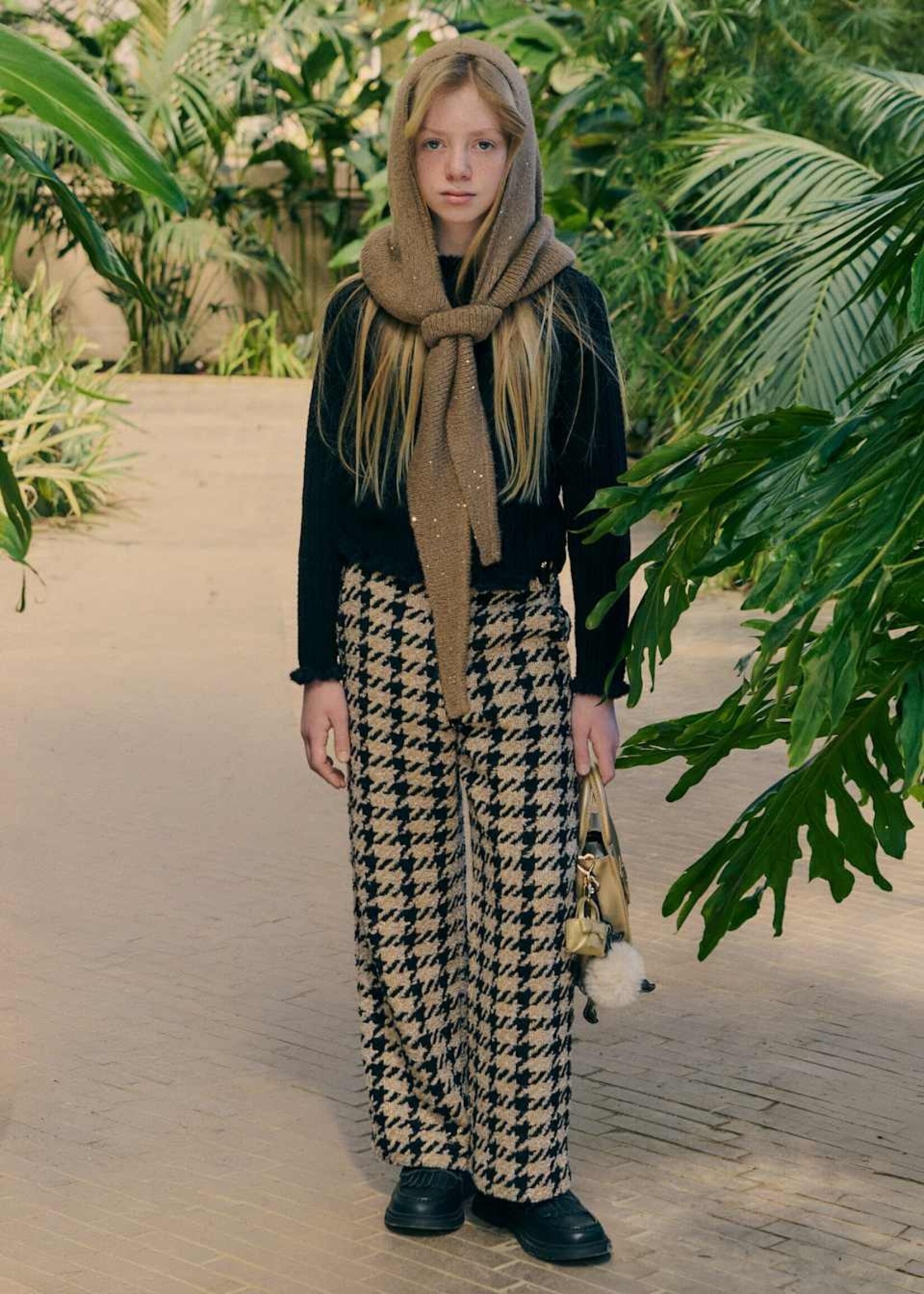 Abel & Lula Herringbone Tan/Black Pants