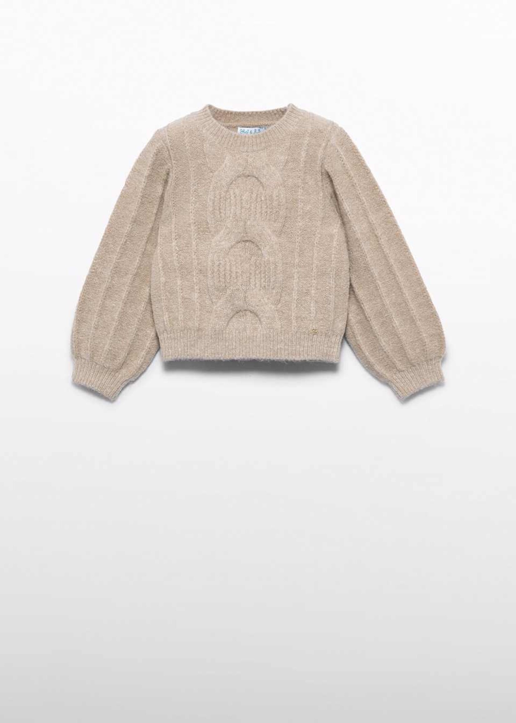 Abel & Lula Soft Cable Knit Sweater Oat