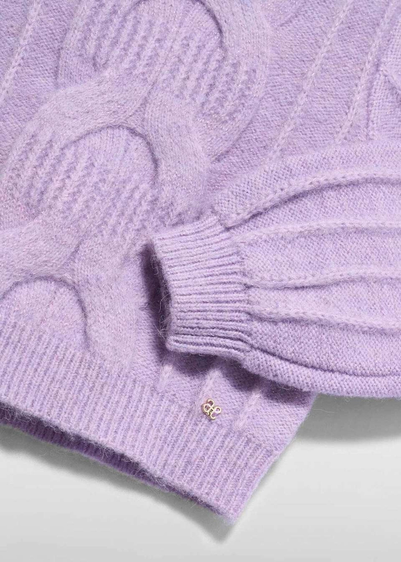 Abel & Lula Soft Cable Knit Sweater Lilac