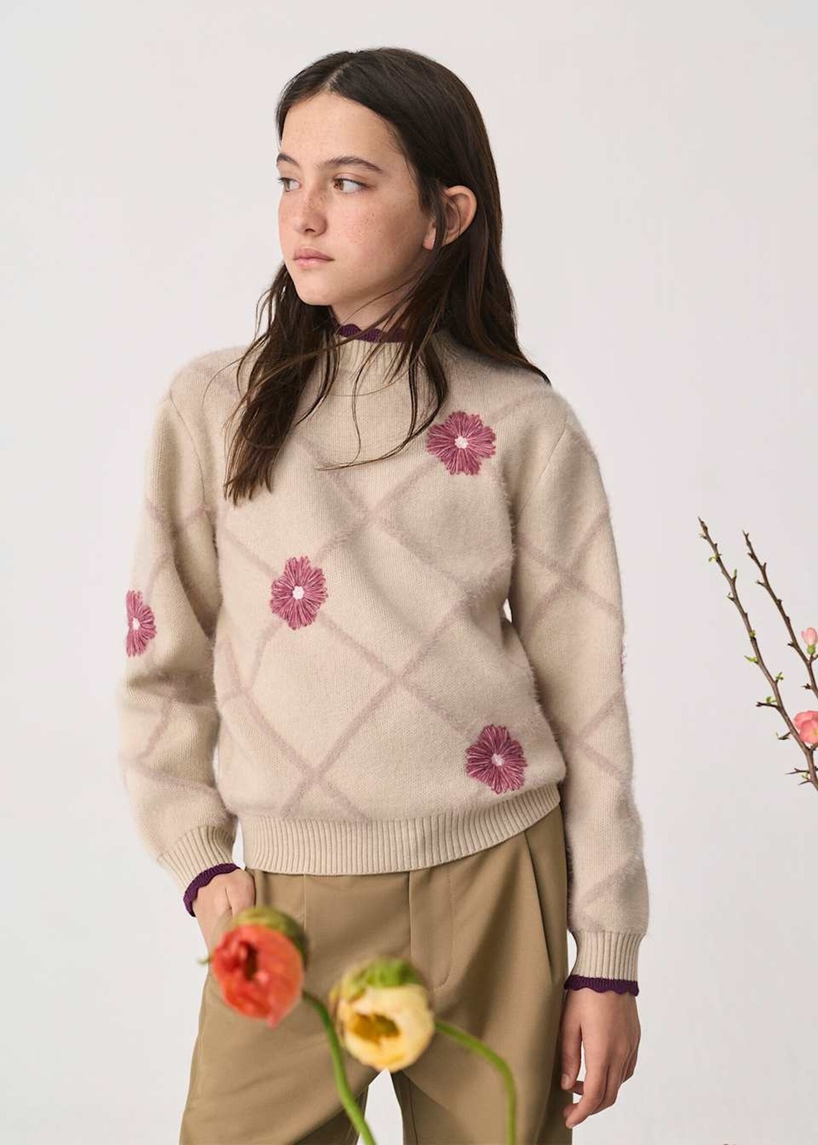 Abel & Lula Diamond Flower Sweater