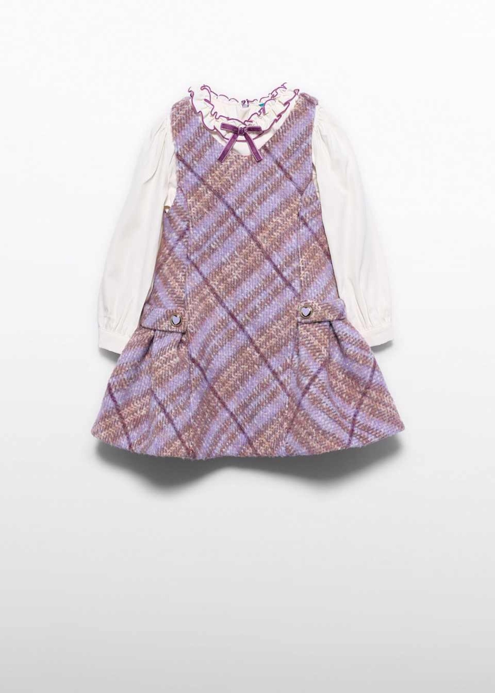 Abel & Lula Plaid Lilac Dress w/Blouse
