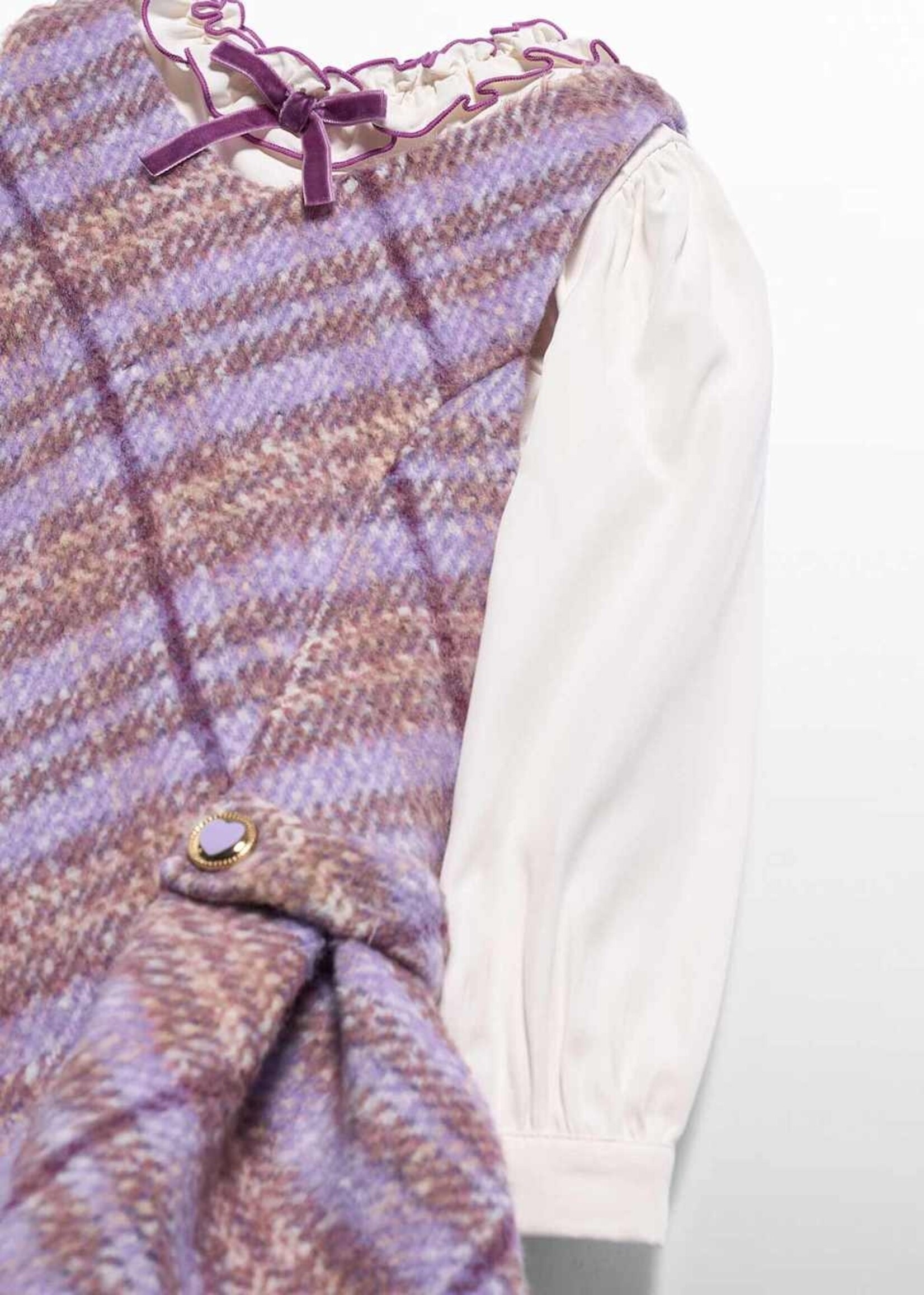 Abel & Lula Plaid Lilac Dress w/Blouse