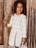 Abel & Lula Ivory Plaid Tweed Dress