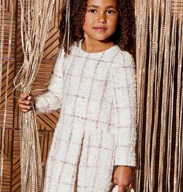 Abel & Lula Ivory Plaid Tweed Dress