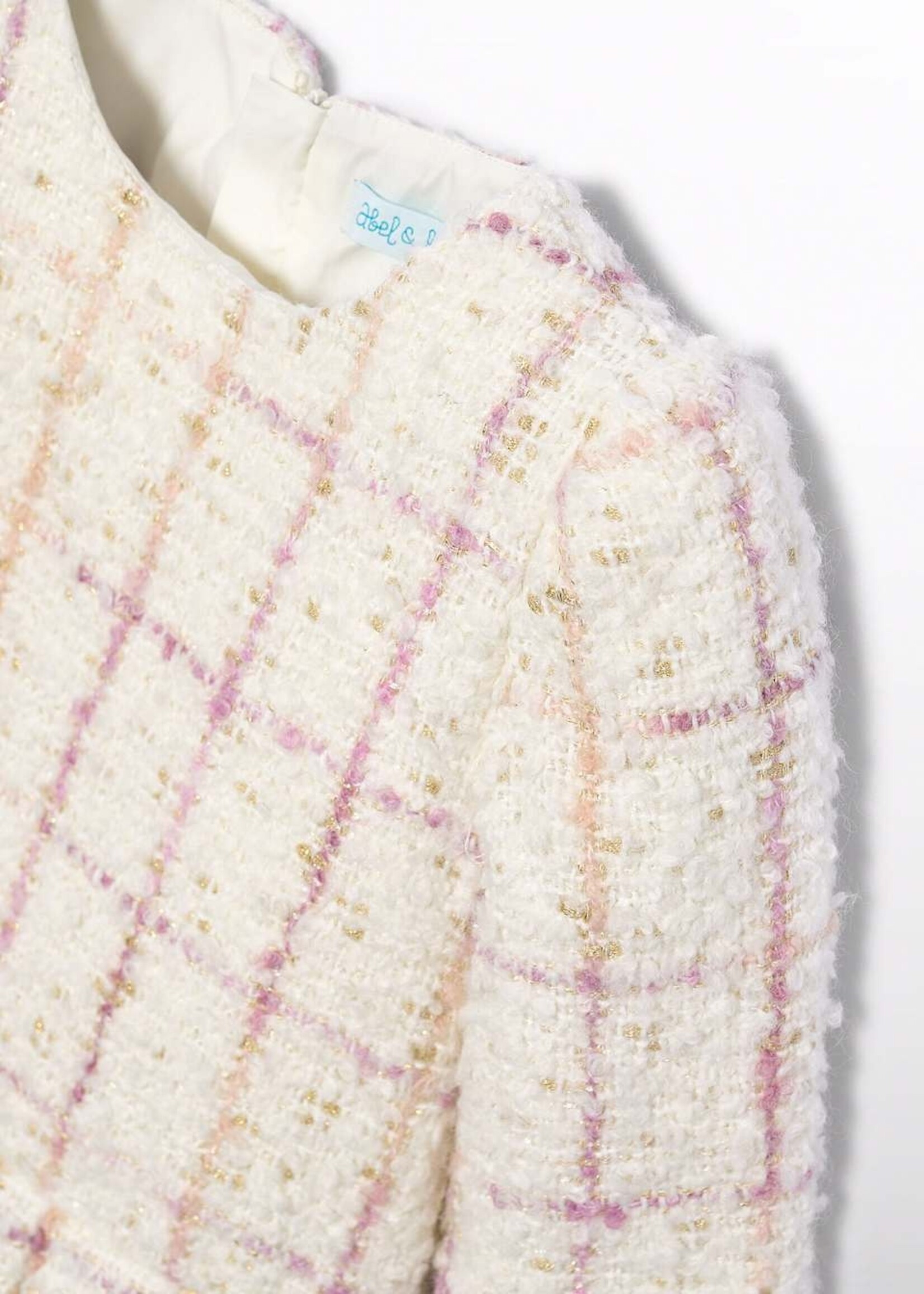 Abel & Lula Ivory Plaid Tweed Dress