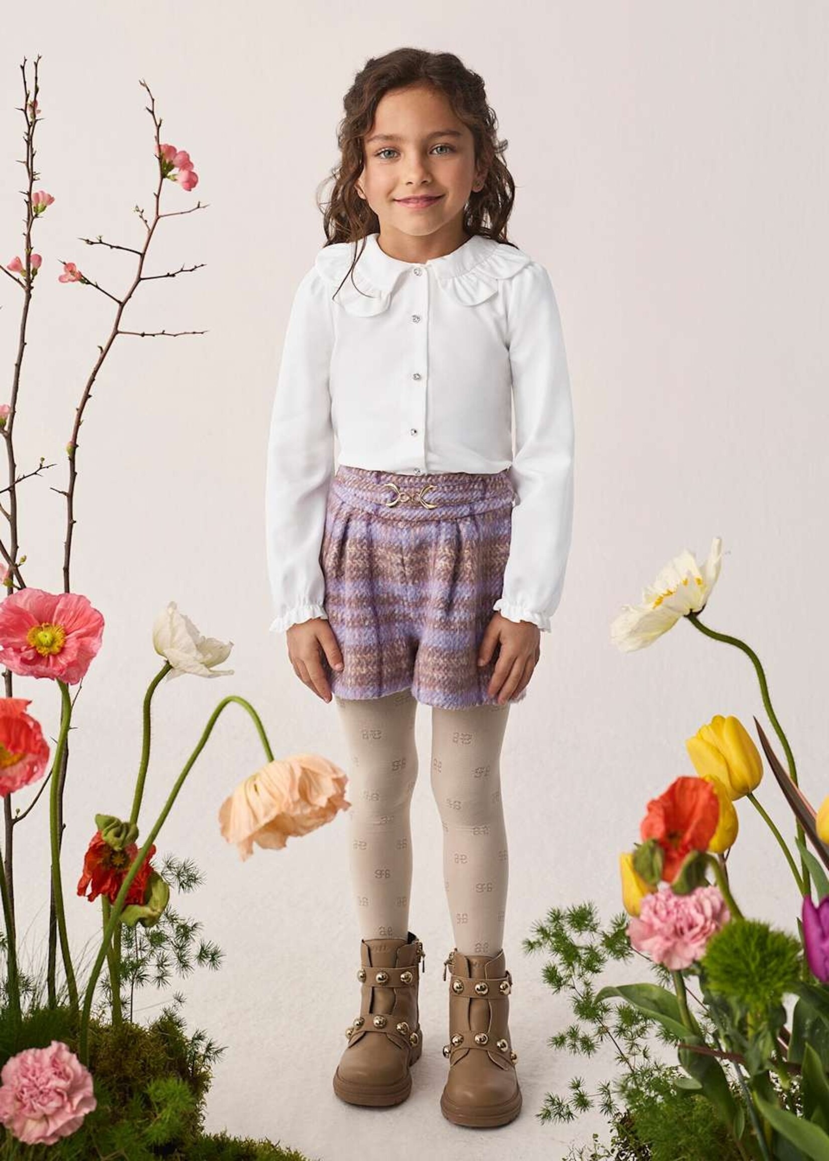 Abel & Lula Plaid Lilac Short Set