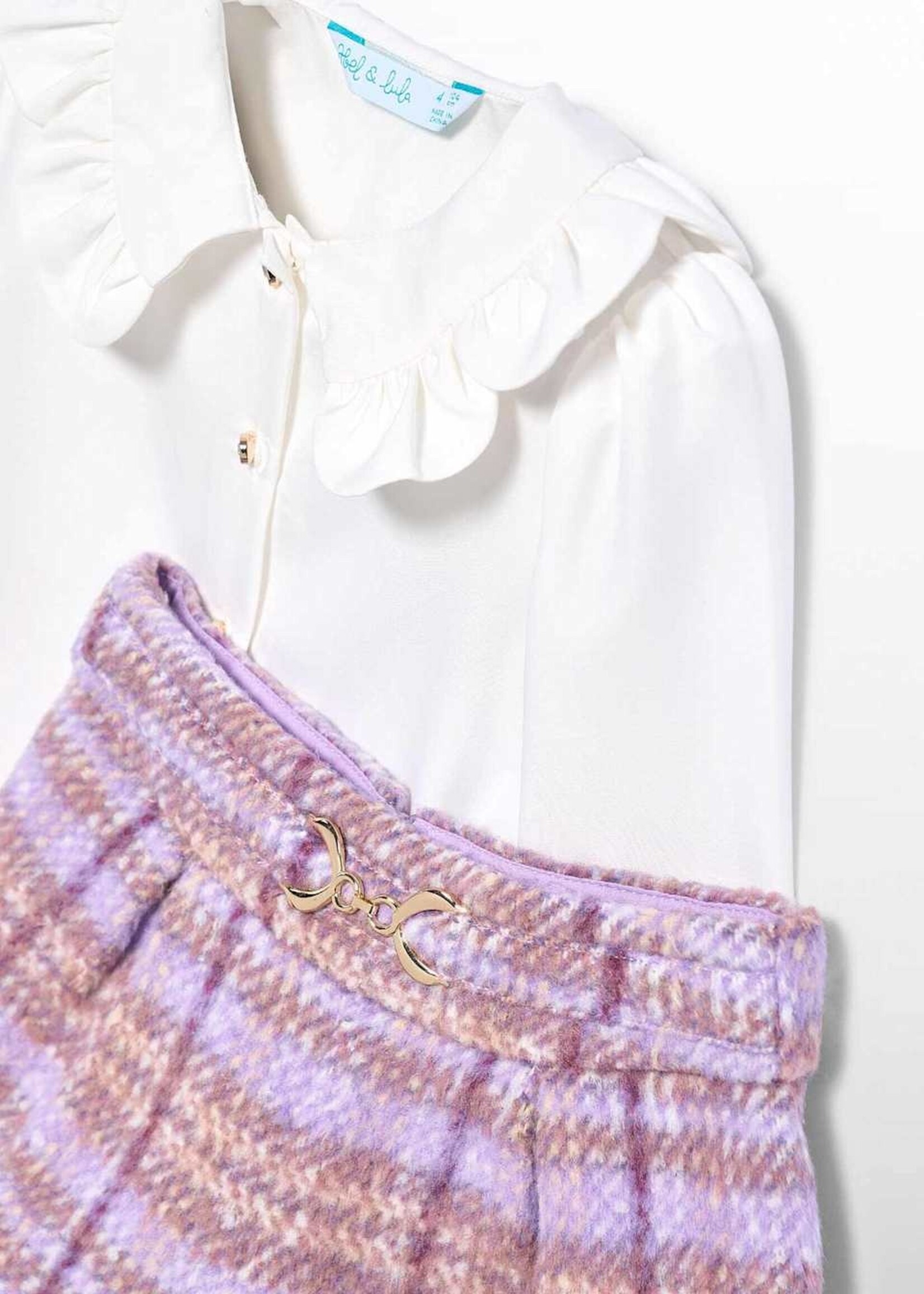 Abel & Lula Plaid Lilac Short Set