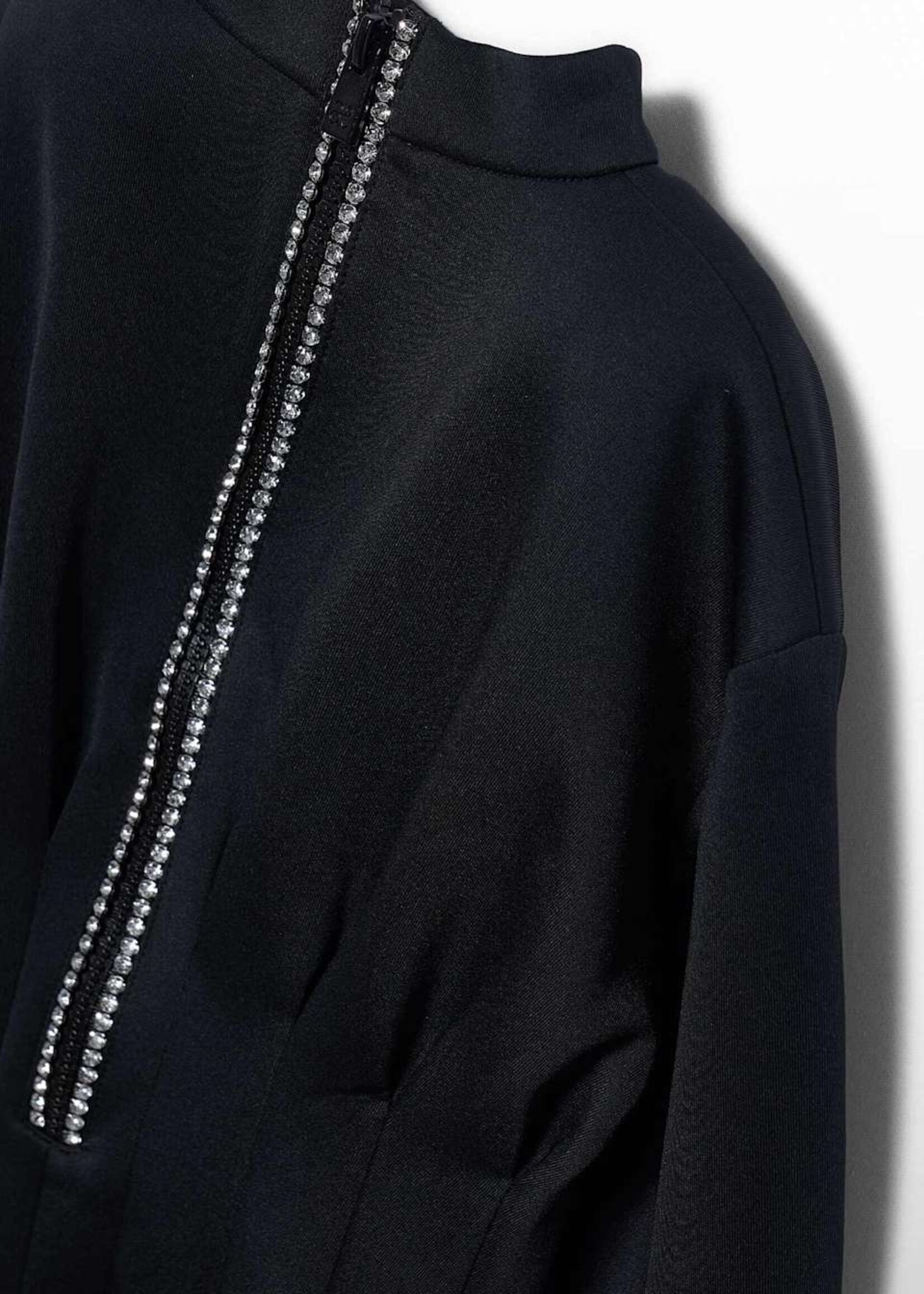 Abel & Lula Mock Neck Black Pleated Dress