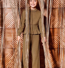 Abel & Lula Long Knit Pant Set Camel