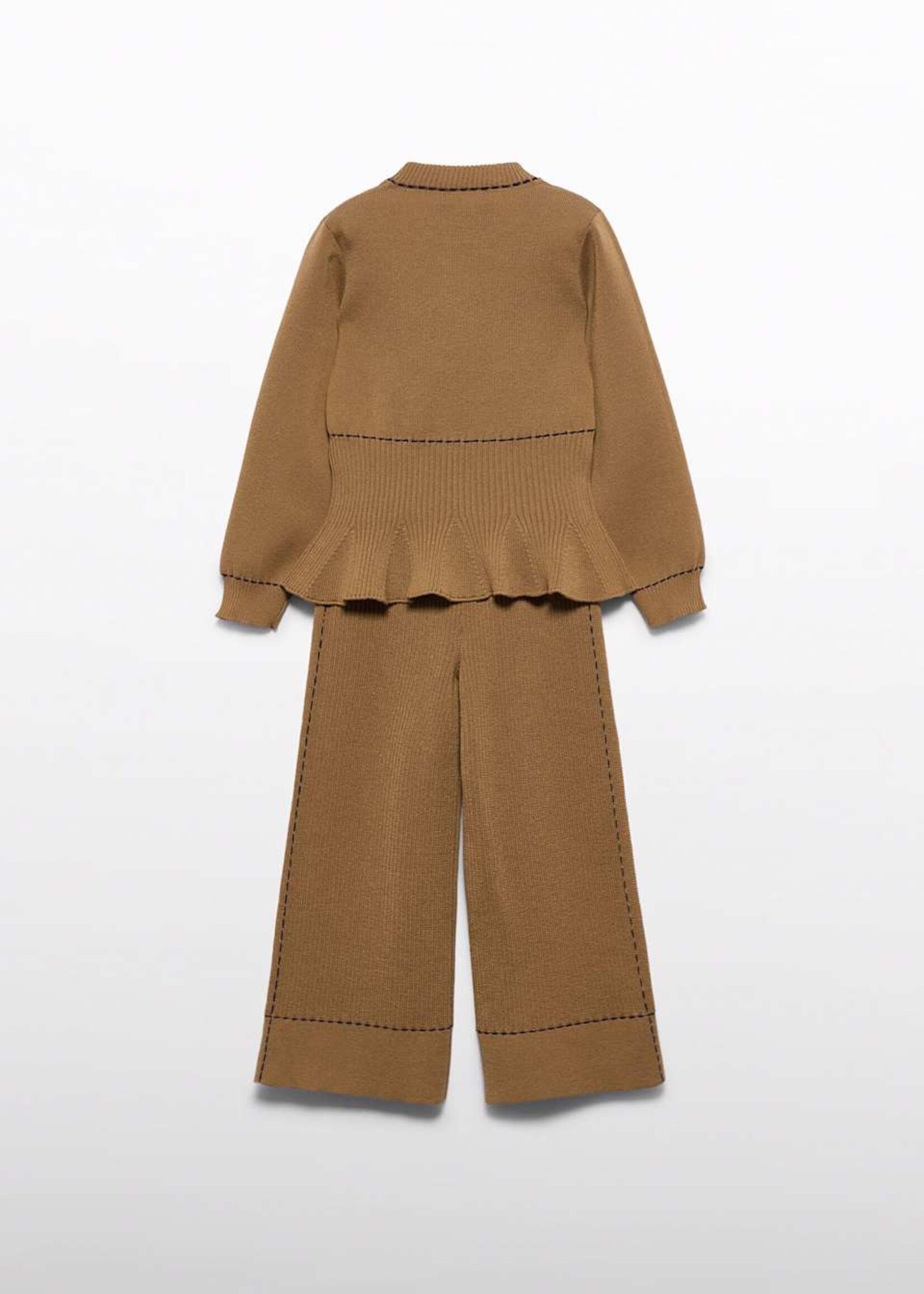 Abel & Lula Long Knit Pant Set Camel