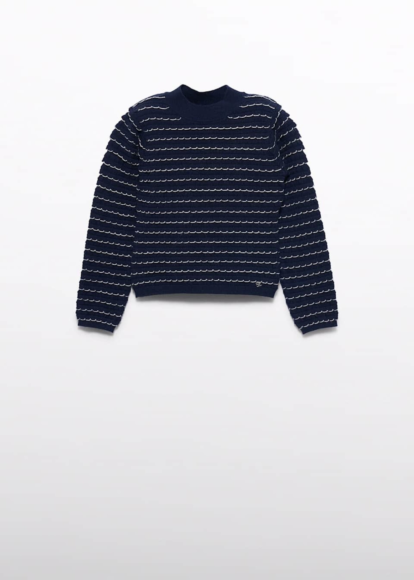 Abel & Lula Knit Striped Turtleneck Navy