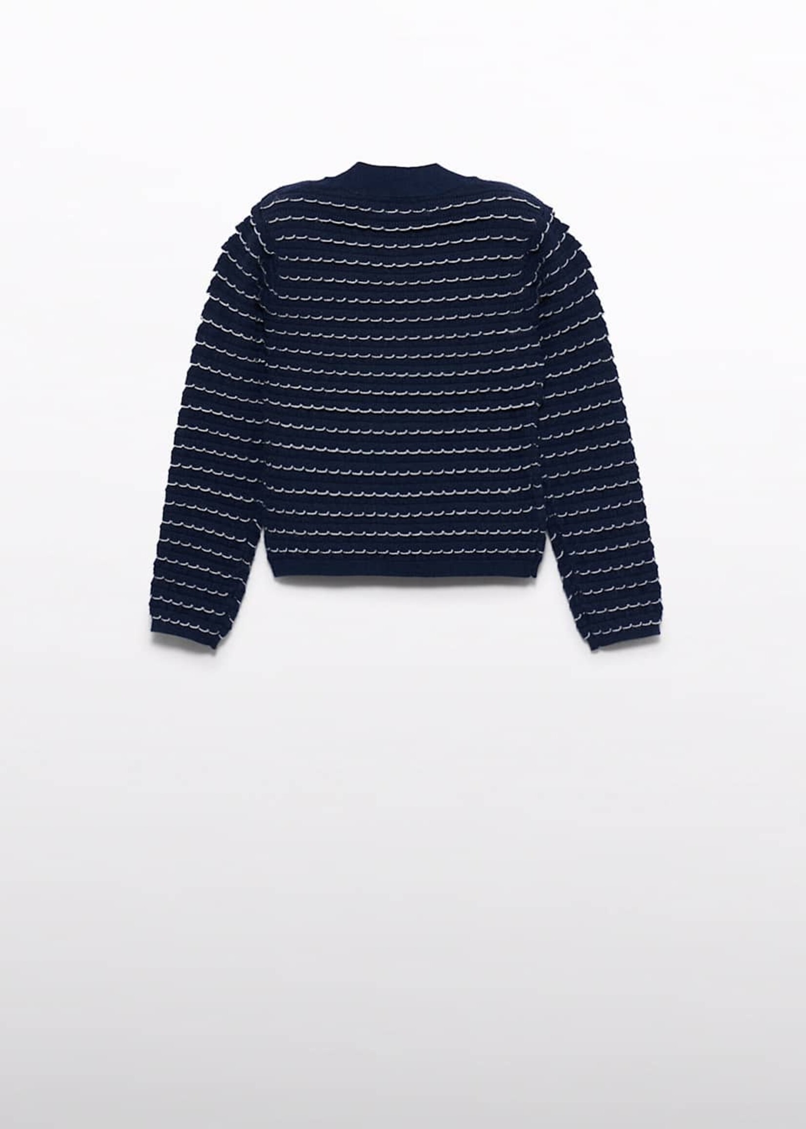 Abel & Lula Knit Striped Turtleneck Navy