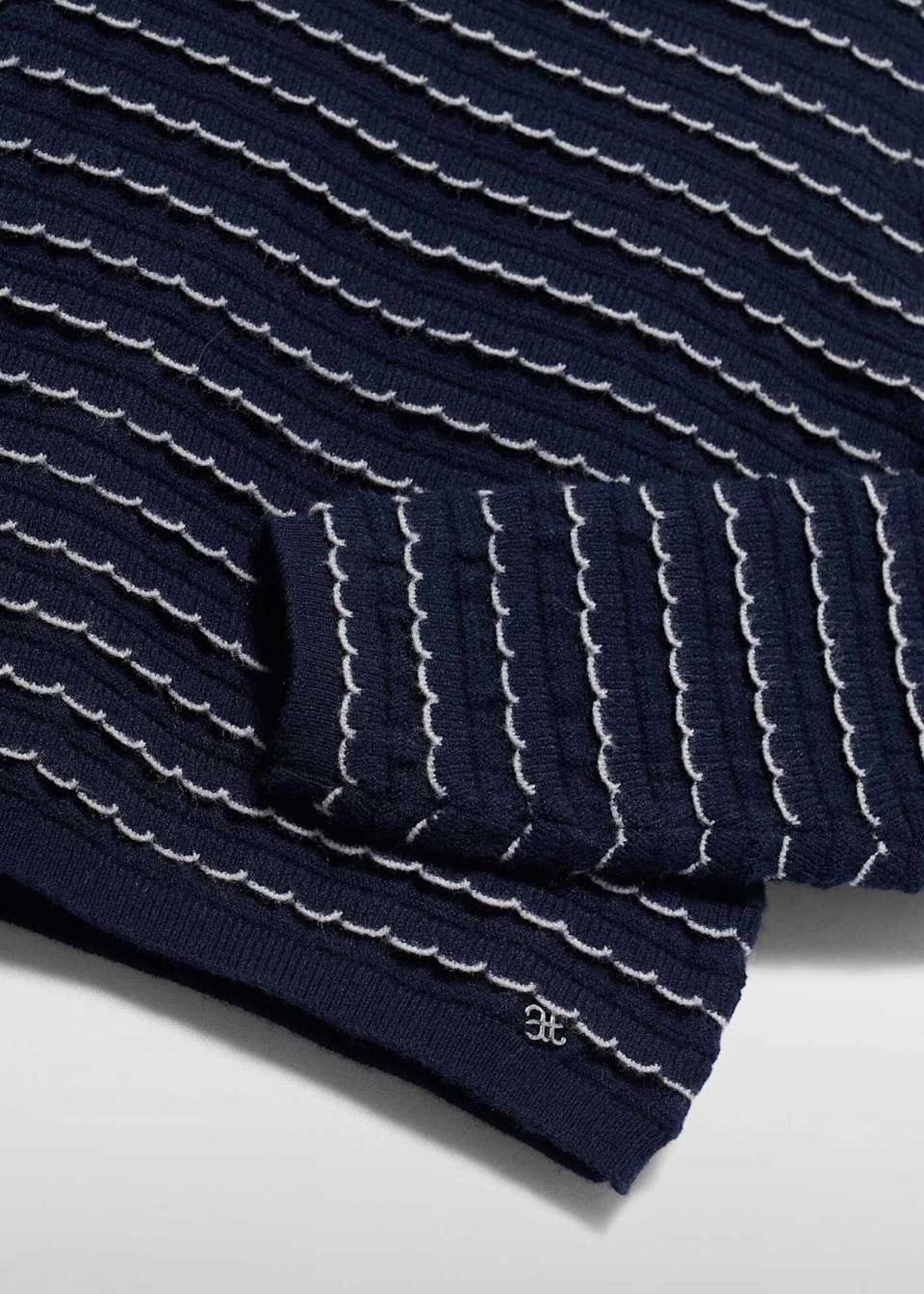 Abel & Lula Knit Striped Turtleneck Navy