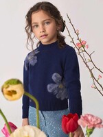 Abel & Lula Embroidered Wool Sweater Black