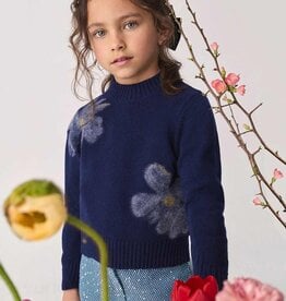 Abel & Lula Embroidered Wool Sweater Black