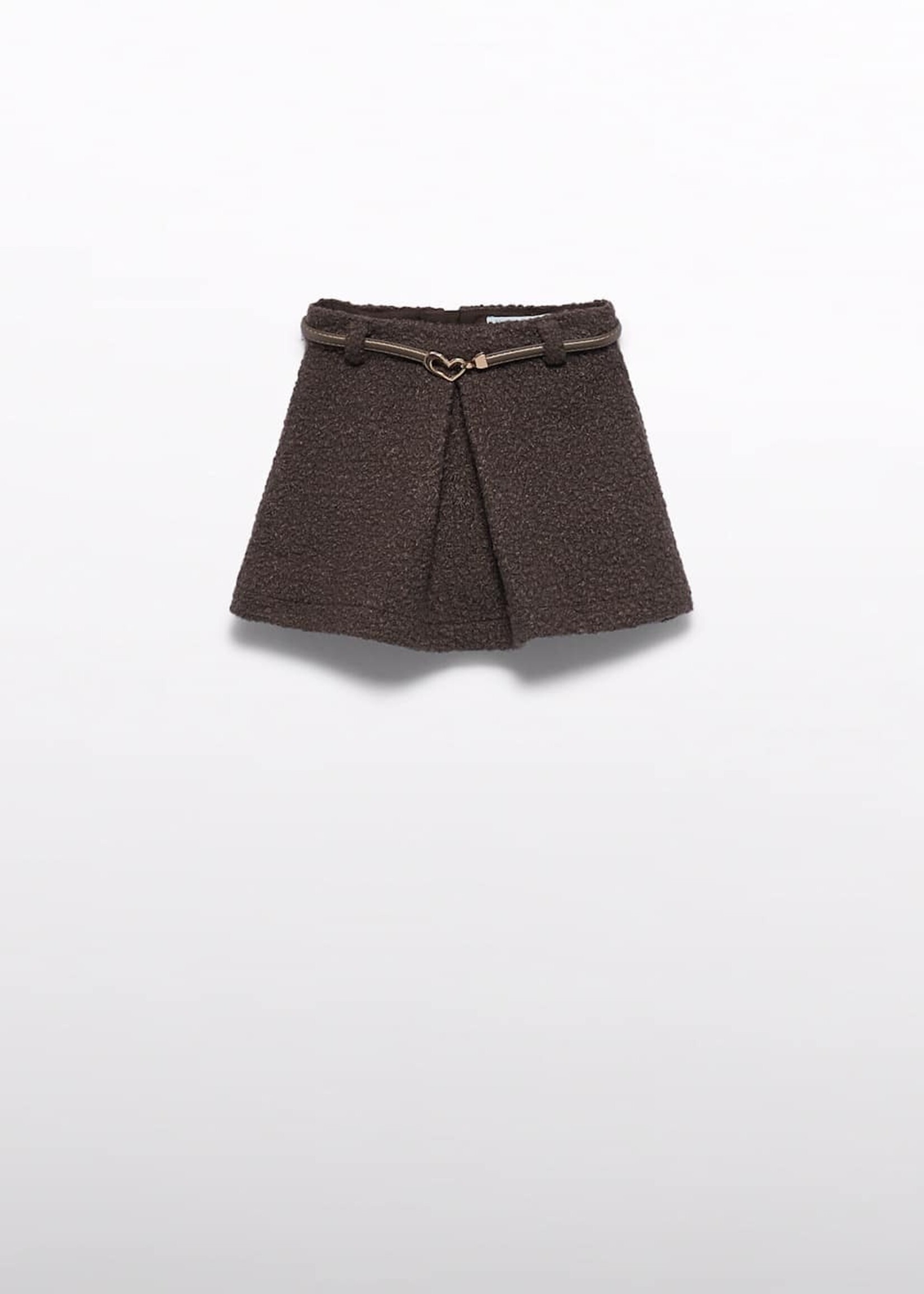Abel & Lula Faux Shearling Skirt Brown