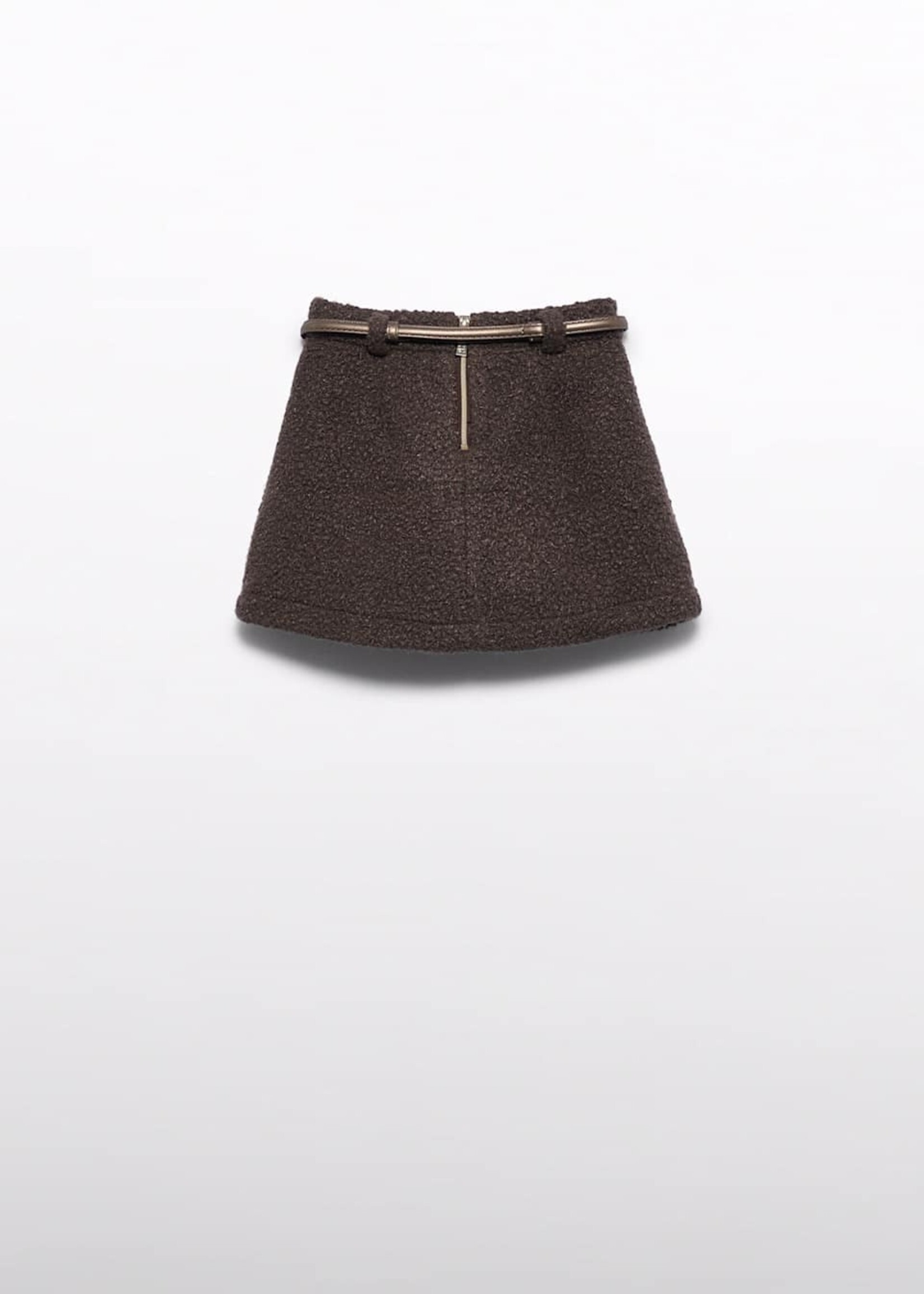 Abel & Lula Faux Shearling Skirt Brown