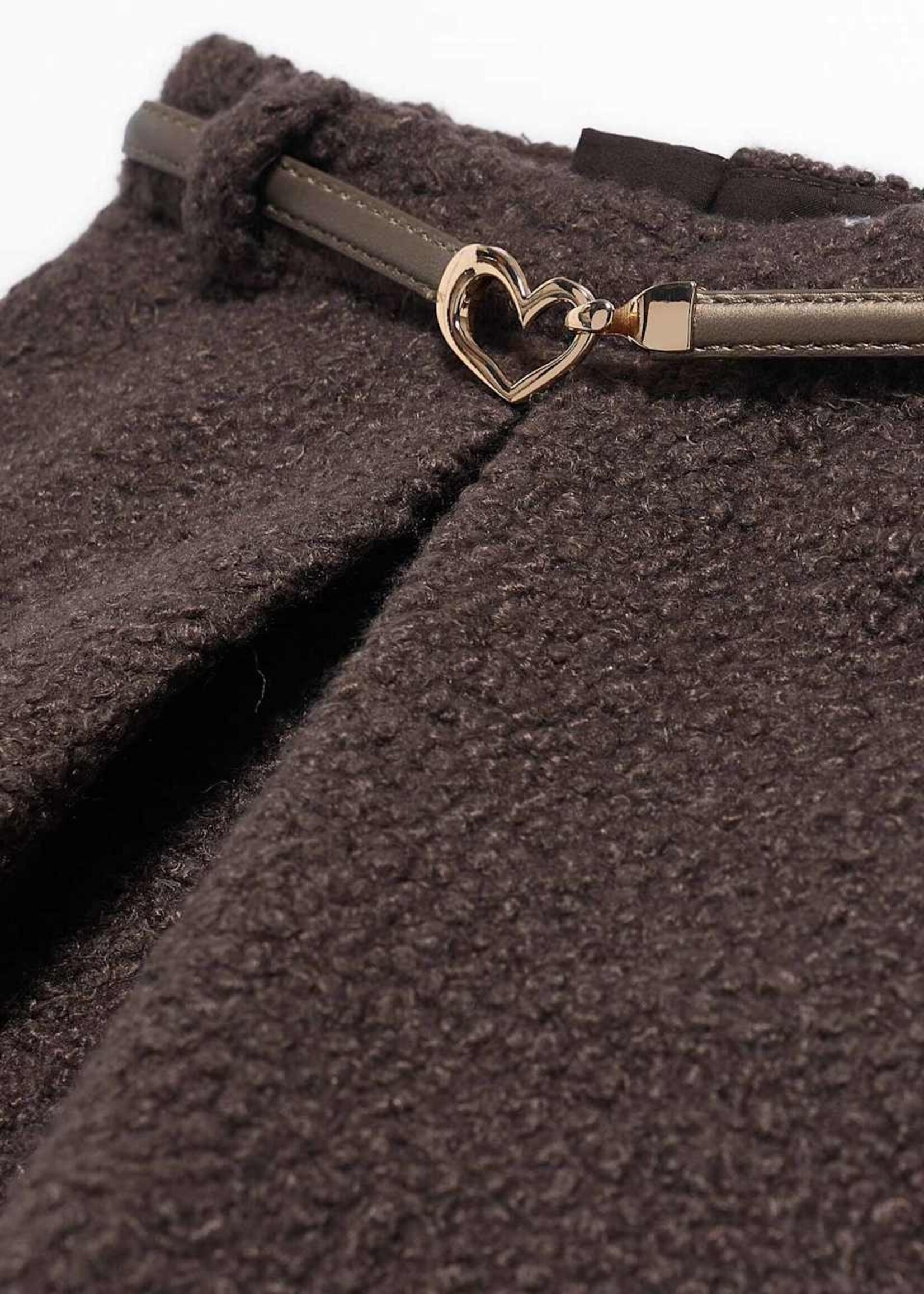 Abel & Lula Faux Shearling Skirt Brown