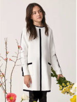 Abel & Lula Contrast Knit Dress White/Black