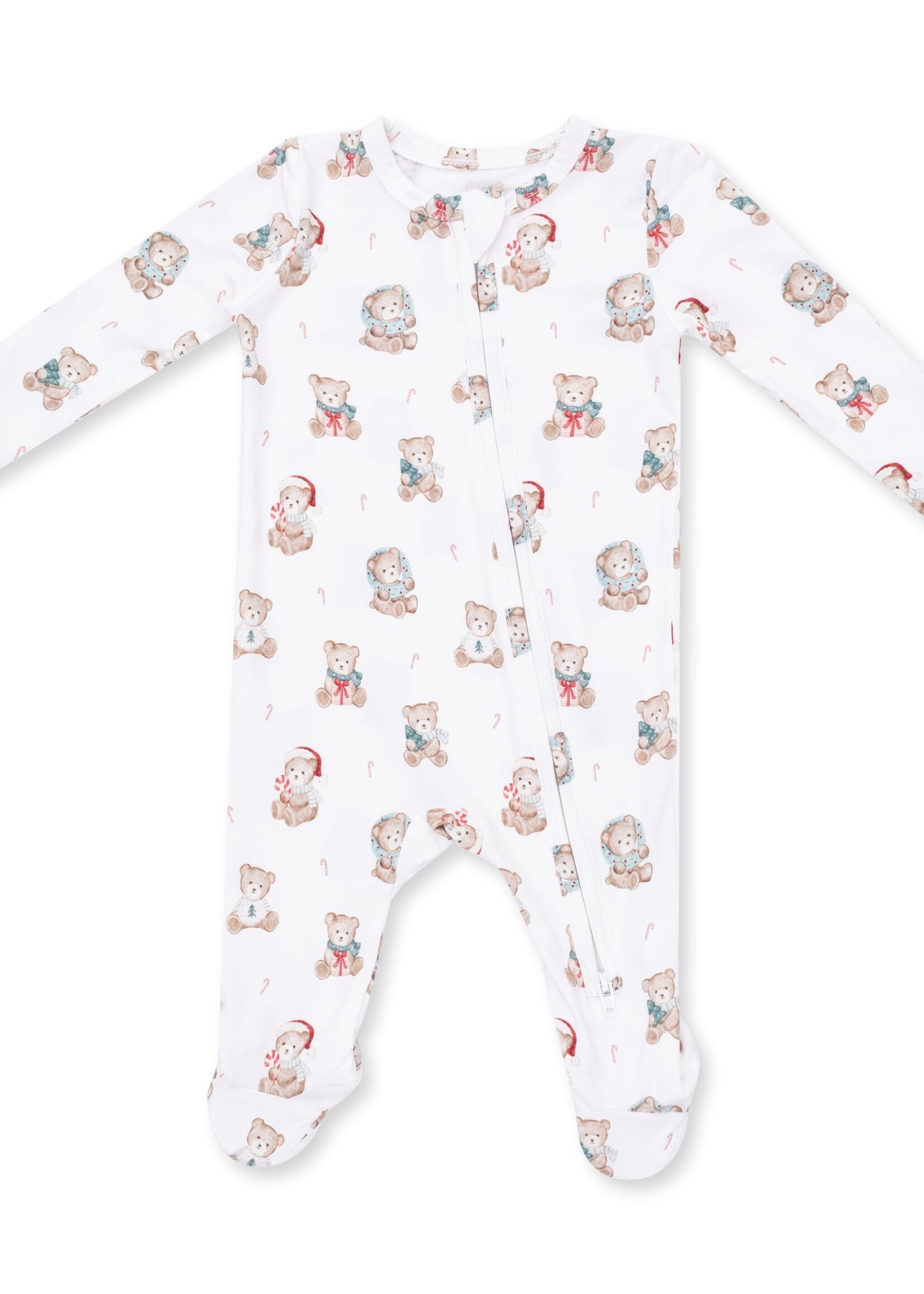 Angel Dear Christmas Teddy Bears Uni 2 Way Zipper Footie