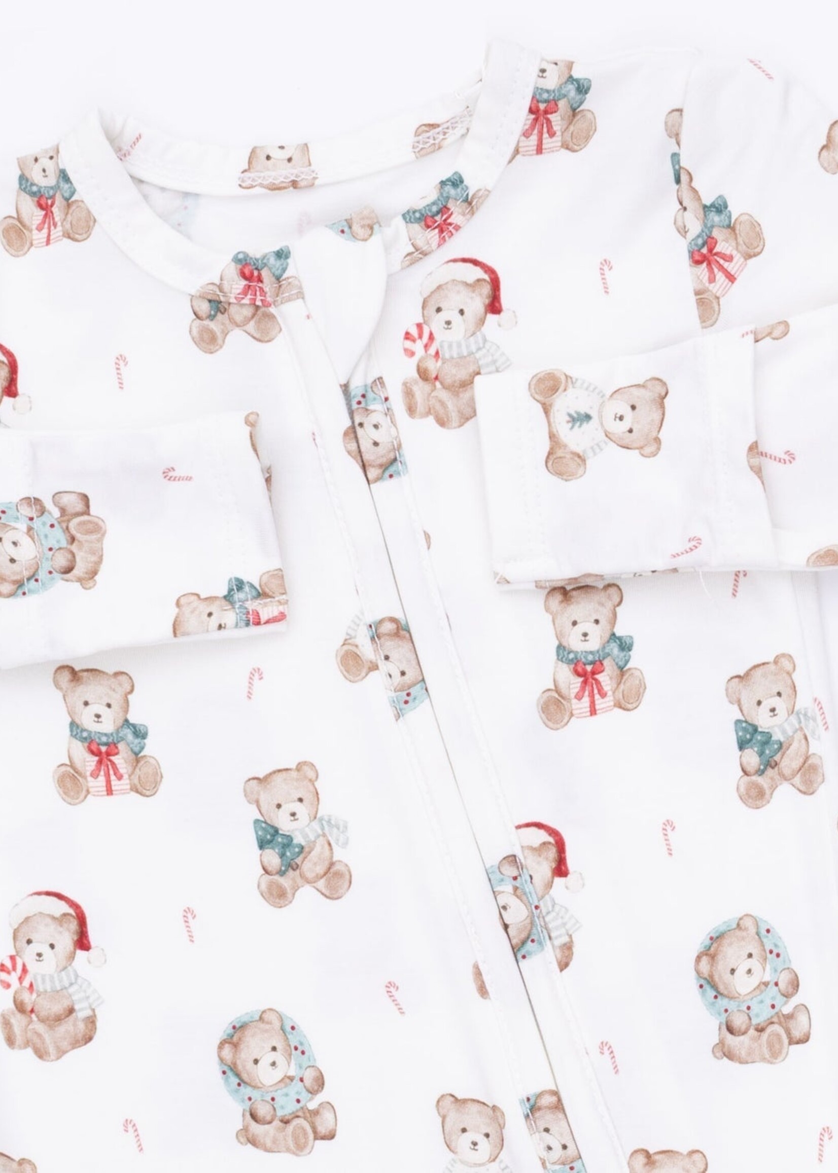 Angel Dear Christmas Teddy Bears Uni 2 Way Zipper Footie