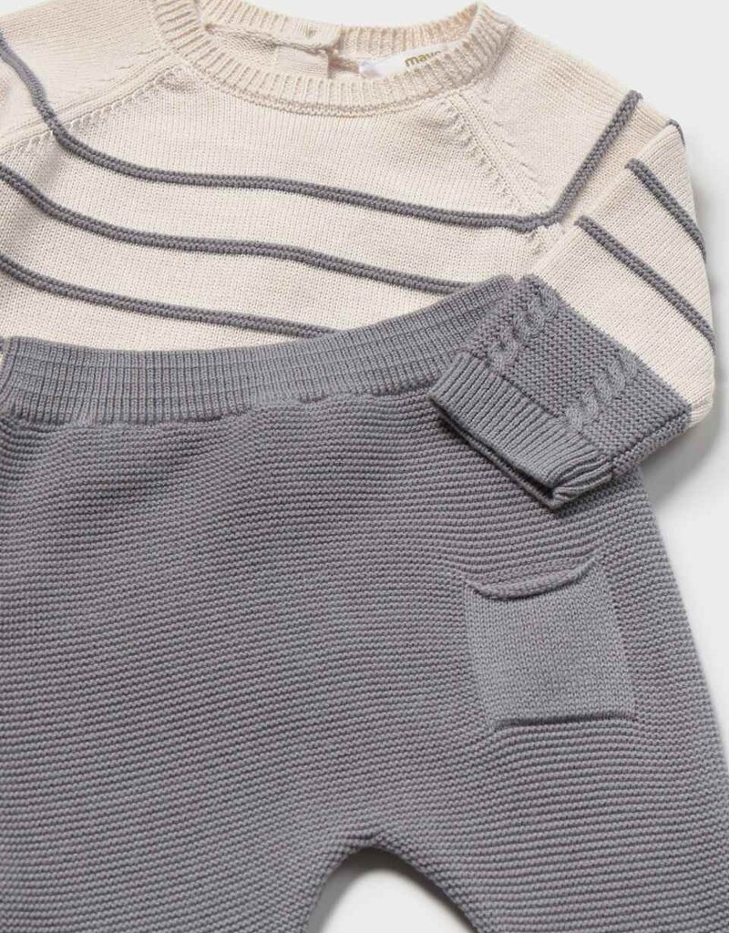 Mayoral Knit Grey/Cream 2 Piece Set