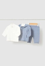 Mayoral 3 piece Knit Hoodie Pant Set Sky