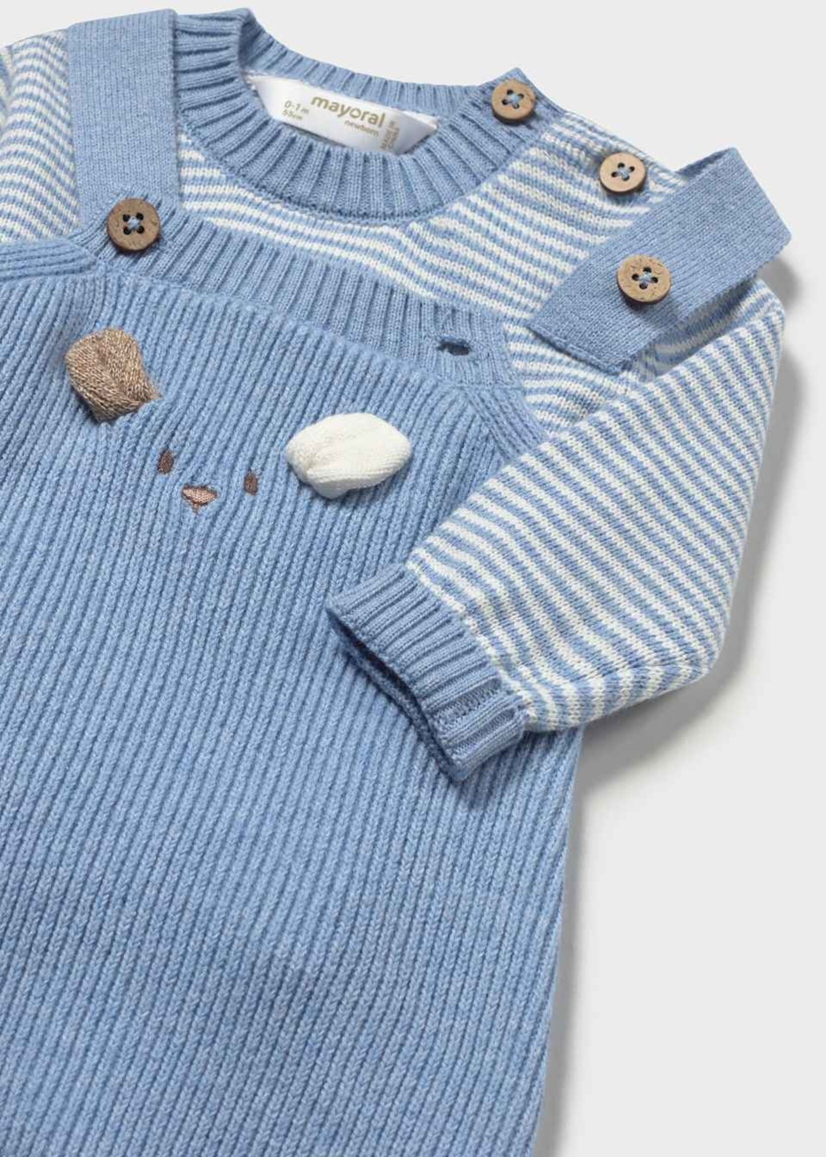 Mayoral Knit Overall Sweater Set