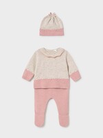 Mayoral 3 pc Knit Footed Pant Set Pink