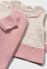 Mayoral 3 pc Knit Footed Pant Set Pink