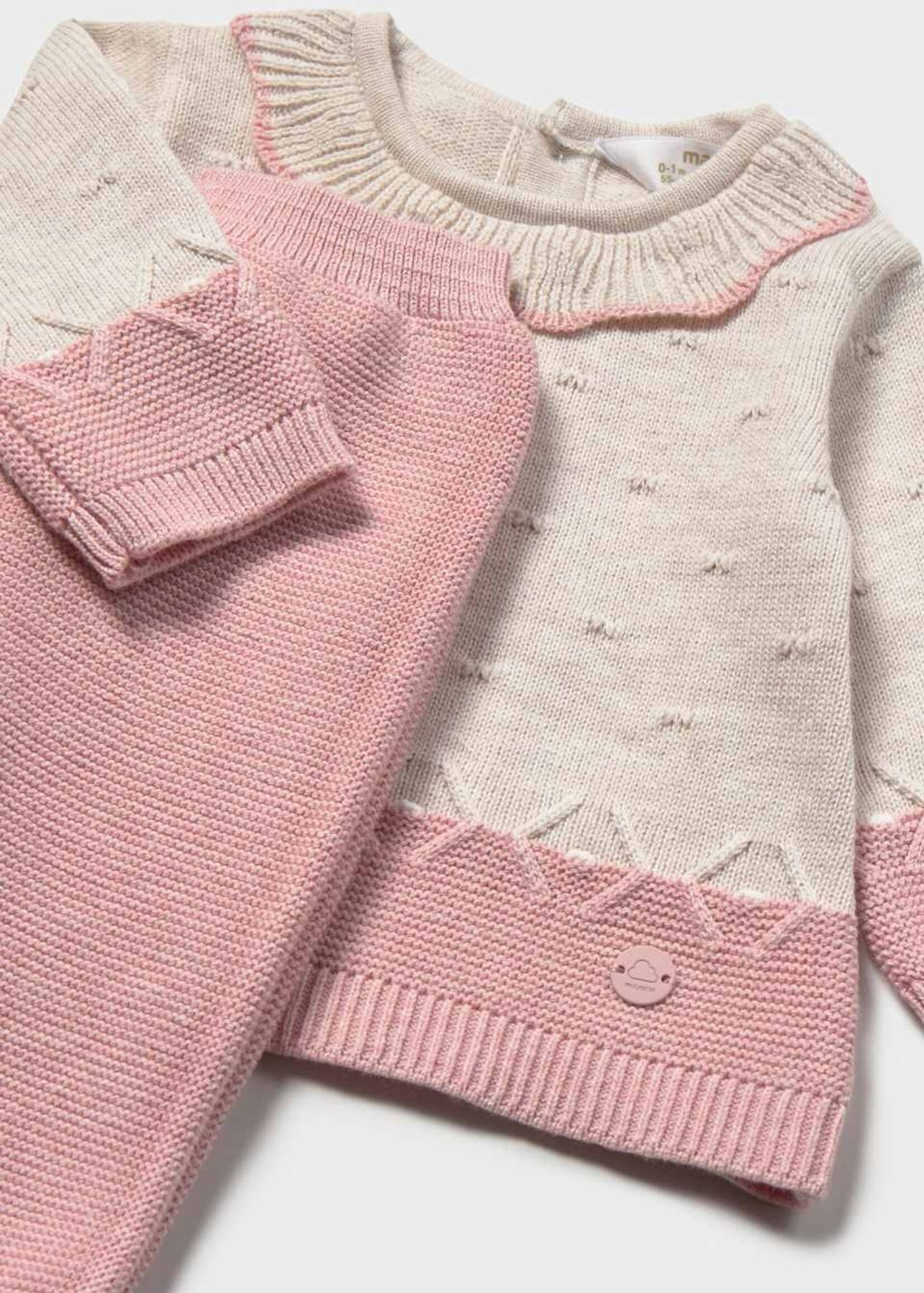 Mayoral 3 pc Knit Footed Pant Set Pink