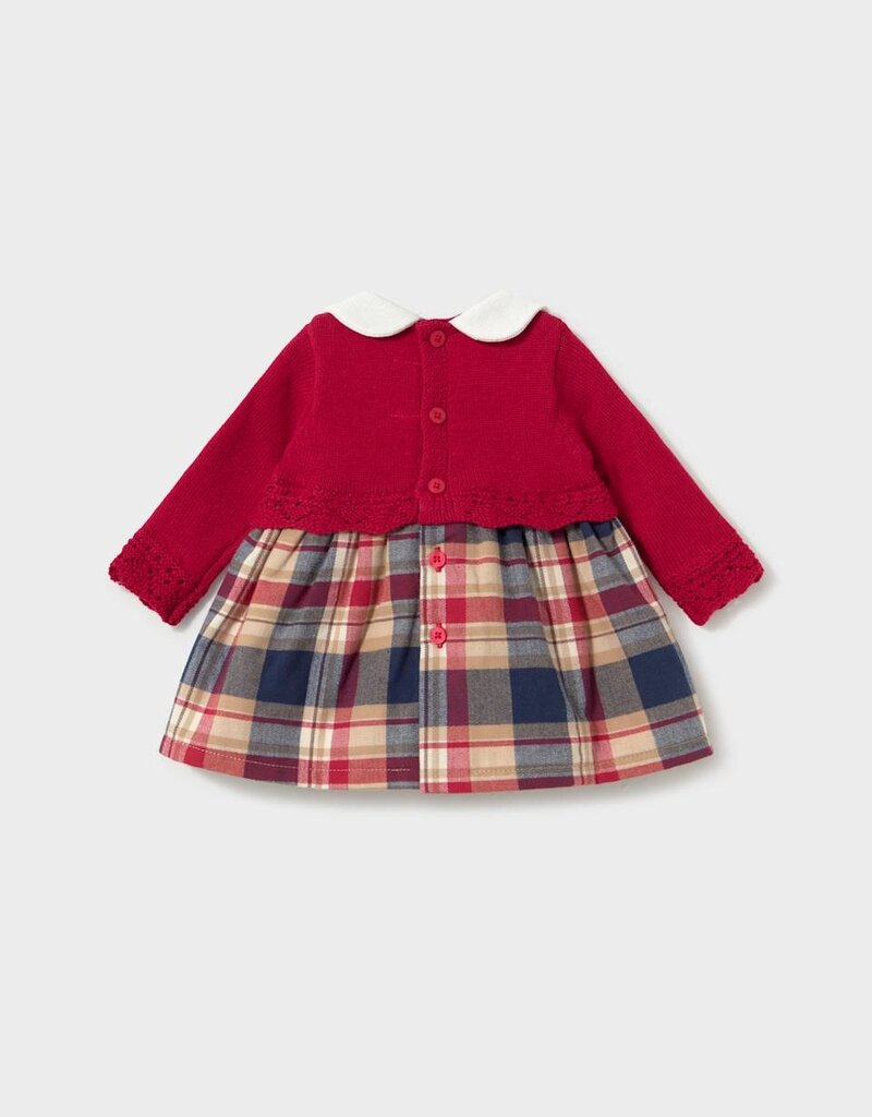 Mayoral Knit Red Plaid Dress