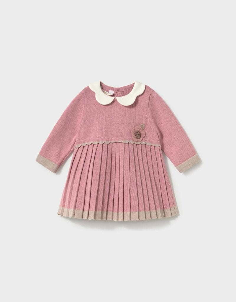 Mayoral Pink Pleated Knit Dress