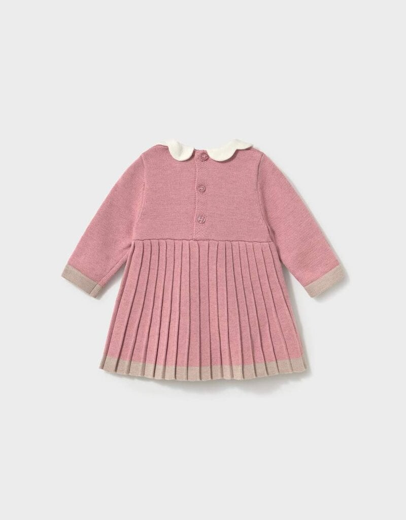 Mayoral Pink Pleated Knit Dress
