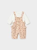 Mayoral Pink Flowered Overall Set