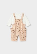 Mayoral Pink Flowered Overall Set