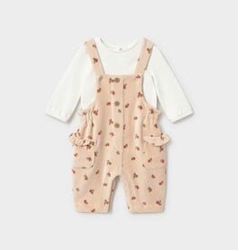 Mayoral Pink Flowered Overall Set